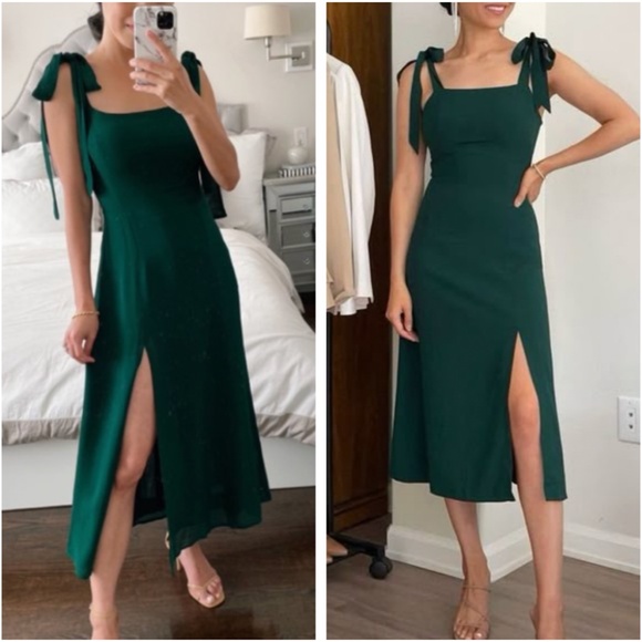 Reformation Dresses & Skirts - BEST Reformation Twilight Midi Dress - Emerald Green Cocktail Party Wedding